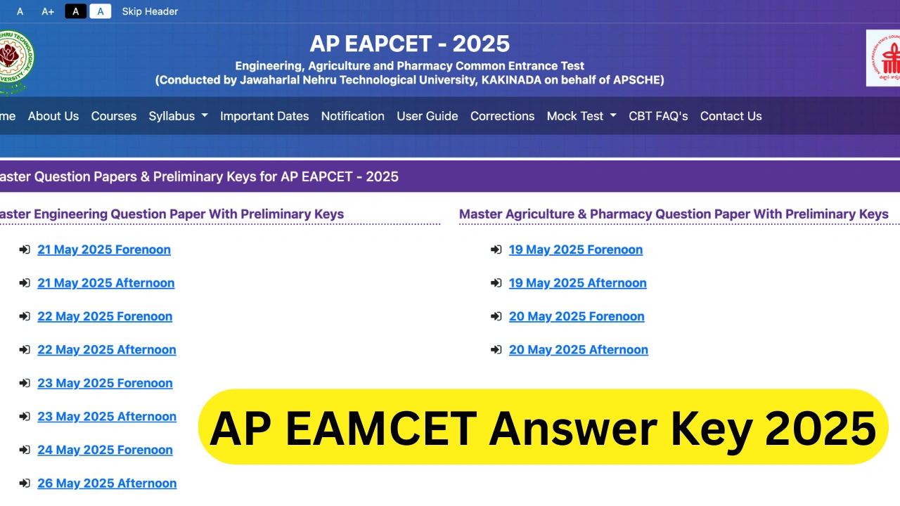 AP EAMCET Answer Key 2025