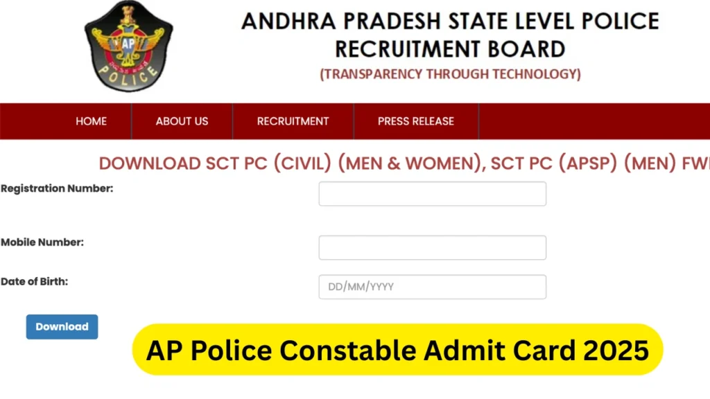 AP Police Constable Admit Card 2025