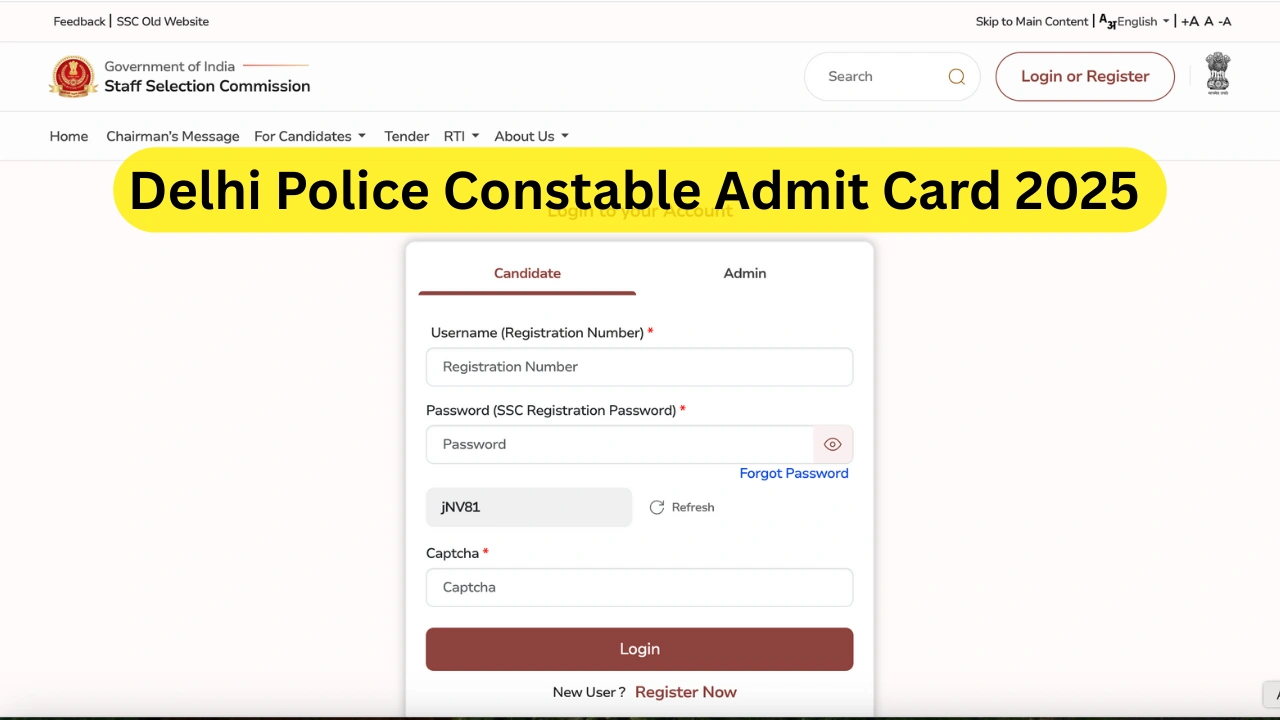 Delhi Police Constable Admit Card 2025